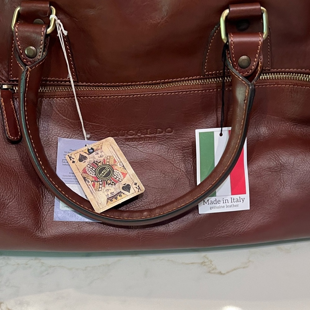 🆕 Lucaldo Firenze Leather Duffle Bag - Picture 13 of 17